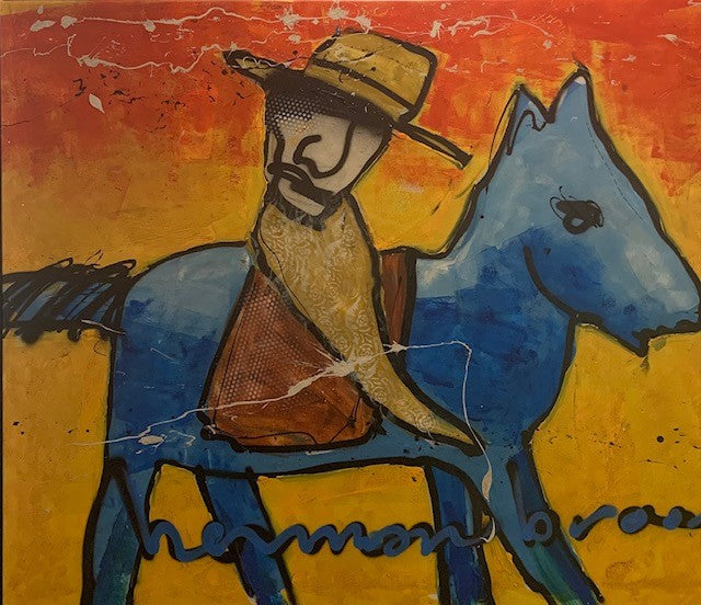 Cowboy Horse doek acryl