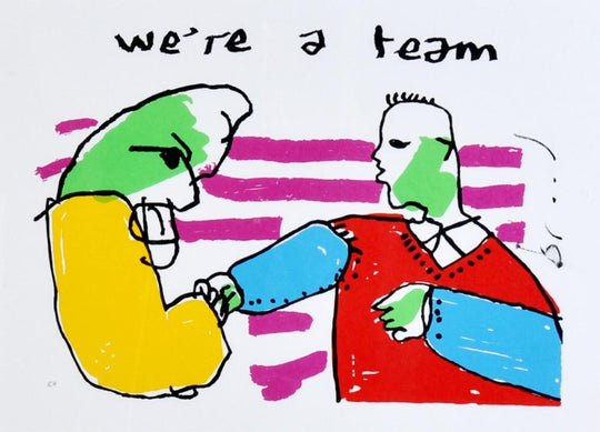 We're a team - Zeefdruk Herman Brood