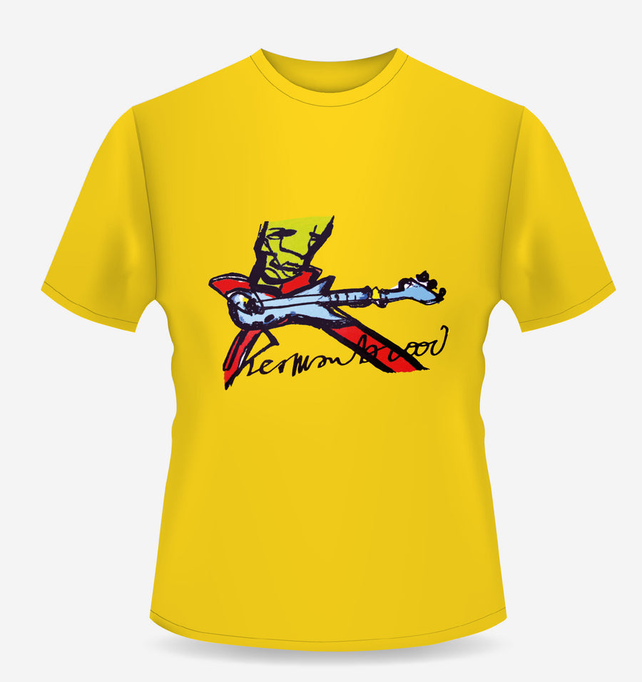 Gitarrist gelbes T-Shirt
